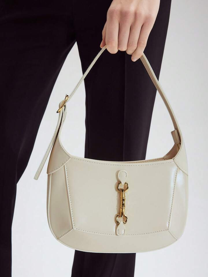 MOTF PREMIUM WOMEN'S COMMUTE STYLE SHOULDER BAG WITH METAL DETAILS AND ZIPPER | SHEIN