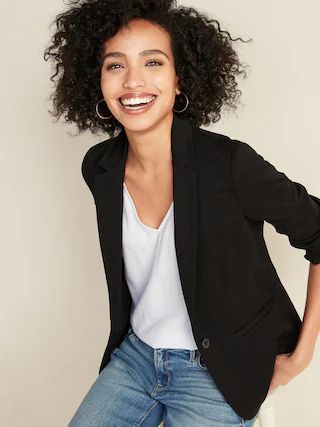 Classic Ponte-Knit Blazer for Women | Old Navy (US)