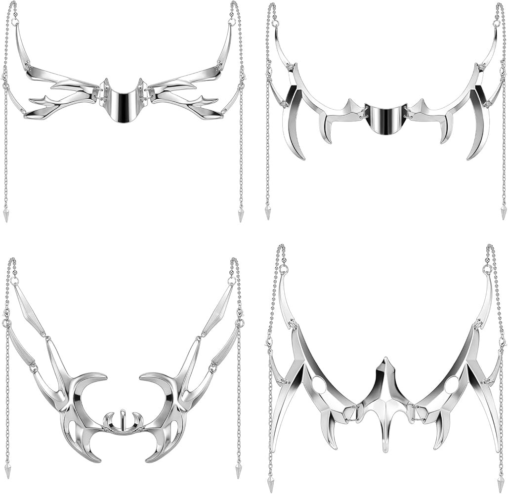 4 Pcs Cyber Punk Masks Metal Cosplay Accessories Unisex Steampunk Mask Silver Steel Cyber Punk Co... | Amazon (US)