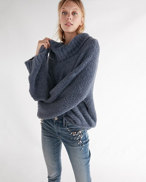 Kimono Sleeve Cowl Neck Sweater | Express