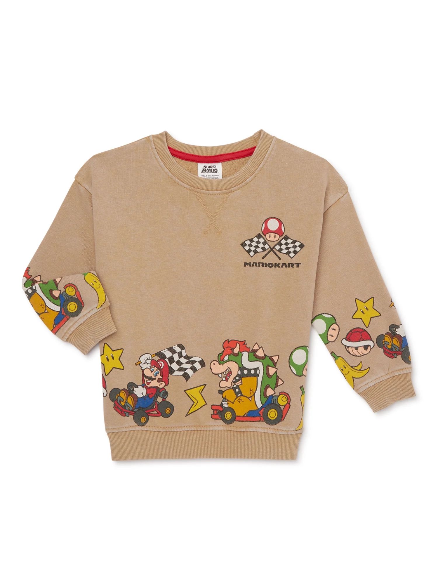 Mario Kart Toddler Boys Pullover Sweatshirt with Long Sleeves, Sizes 12M-5T | Walmart (US)