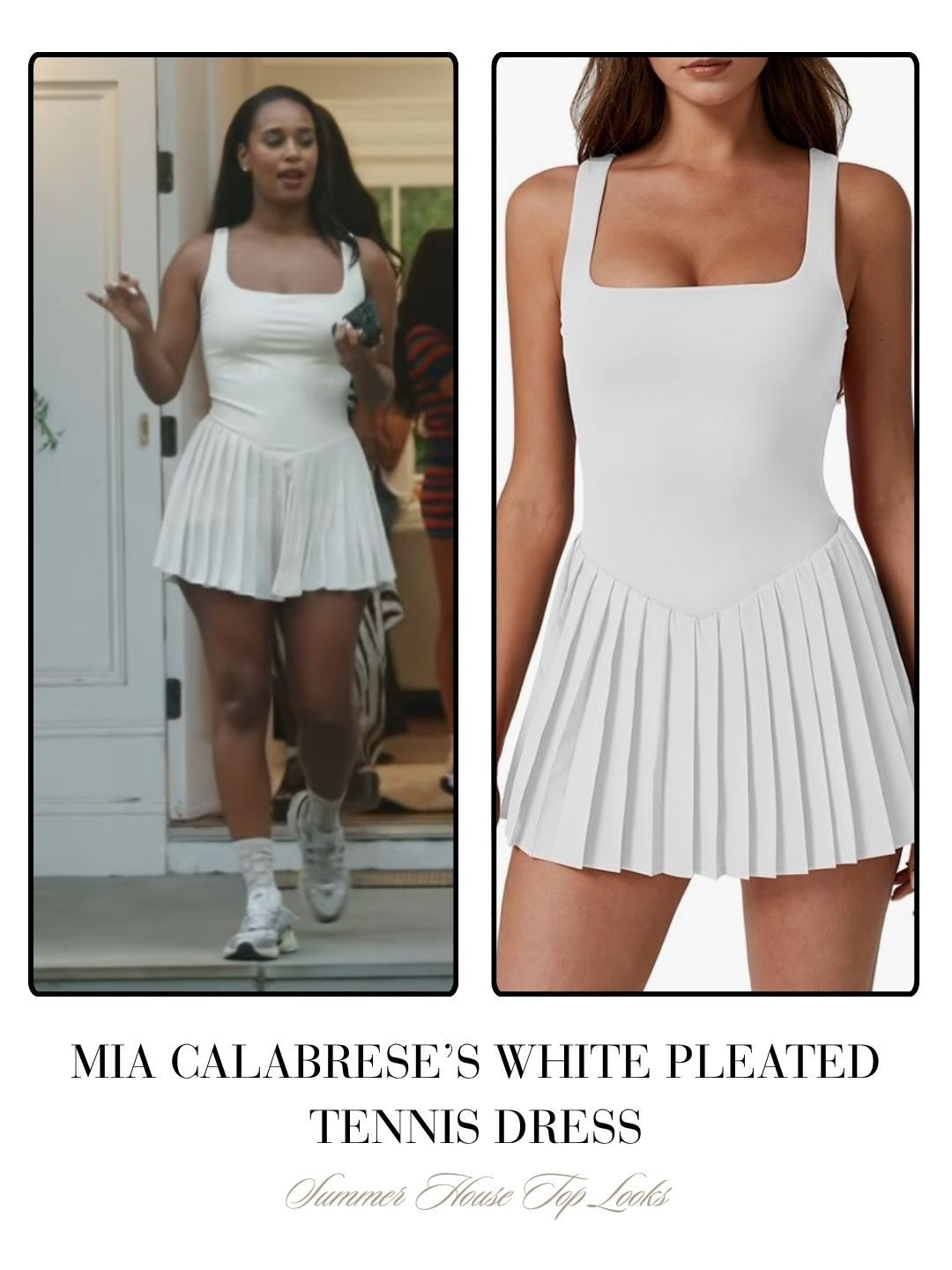 Mia Calabrese’s White Pleated Tennis Dress 