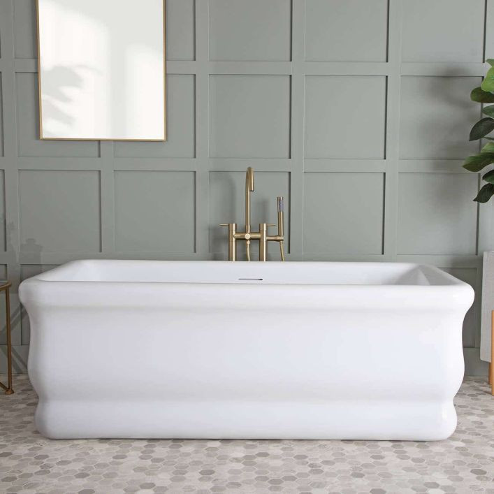 Randolph Morris Brighton Acrylic Double Ended Freestanding Bathtub - No Faucet Drillings | Vintage Tub & Bath