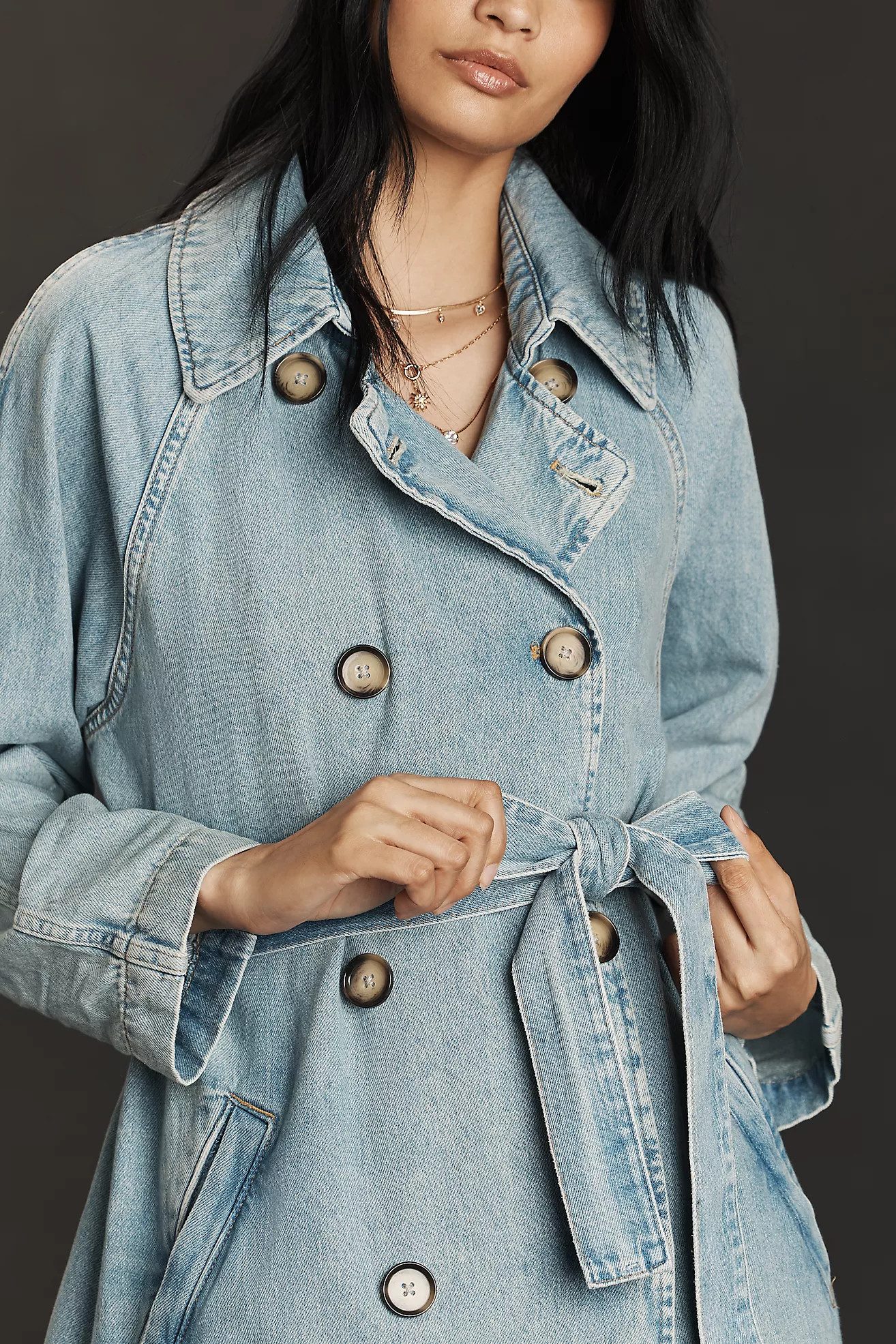 Pilcro Denim Trench Coat | Anthropologie (US)