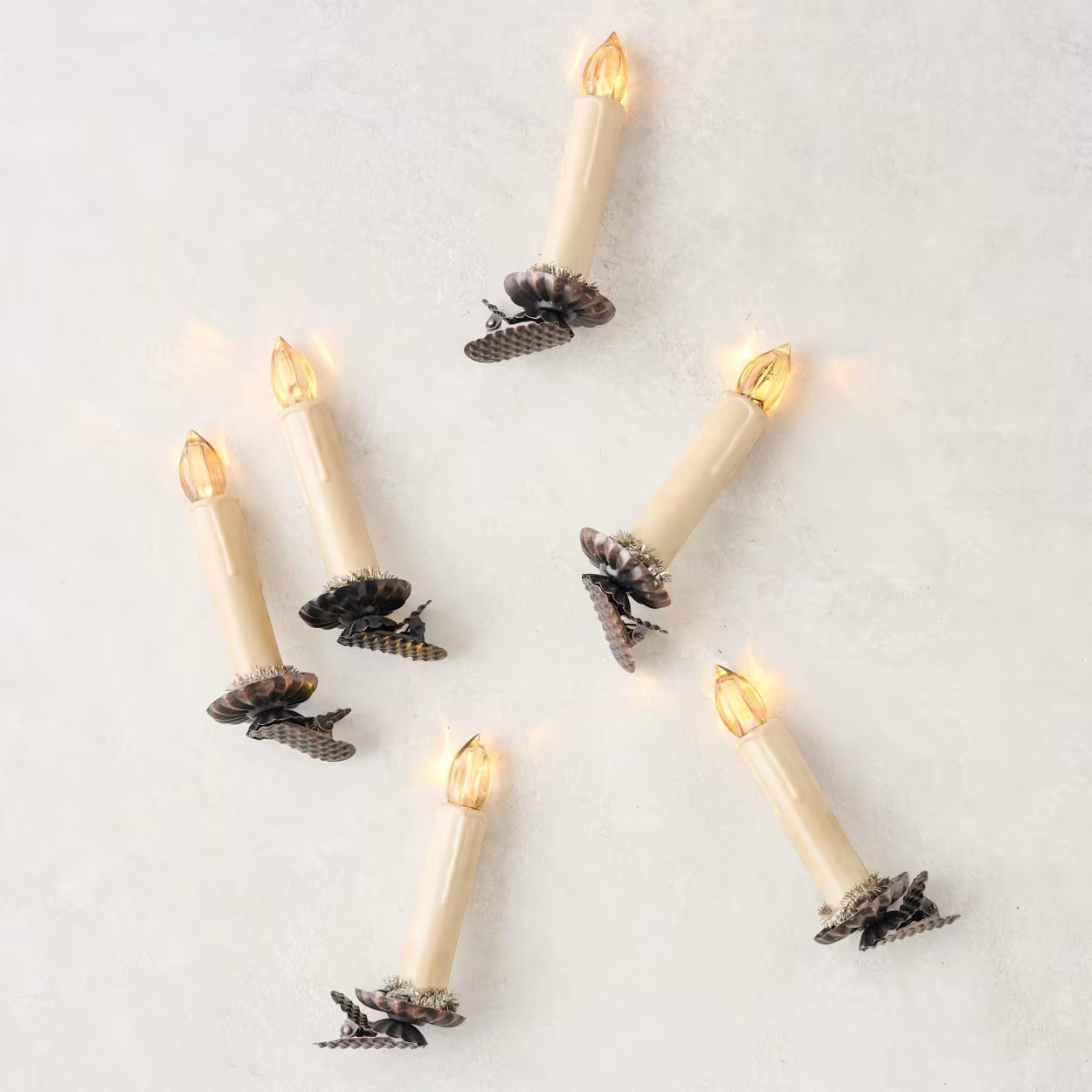 Vintage-Inspired LED Light Candle Clip Ornament, Set of 6 | Magnolia