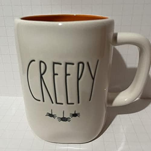 Rae Dunn CREEPY Mug - Halloween Coffee cup - ORANGE inside - Ceramic - 16 oz | Amazon (US)
