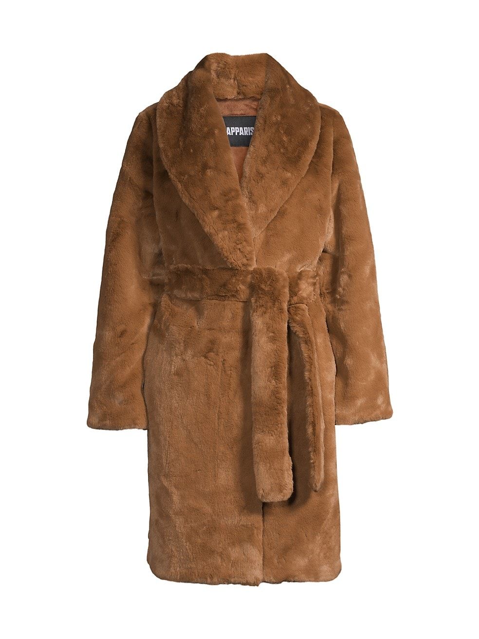 Apparis Bree Belted Faux Fur Wrap Coat | Saks Fifth Avenue