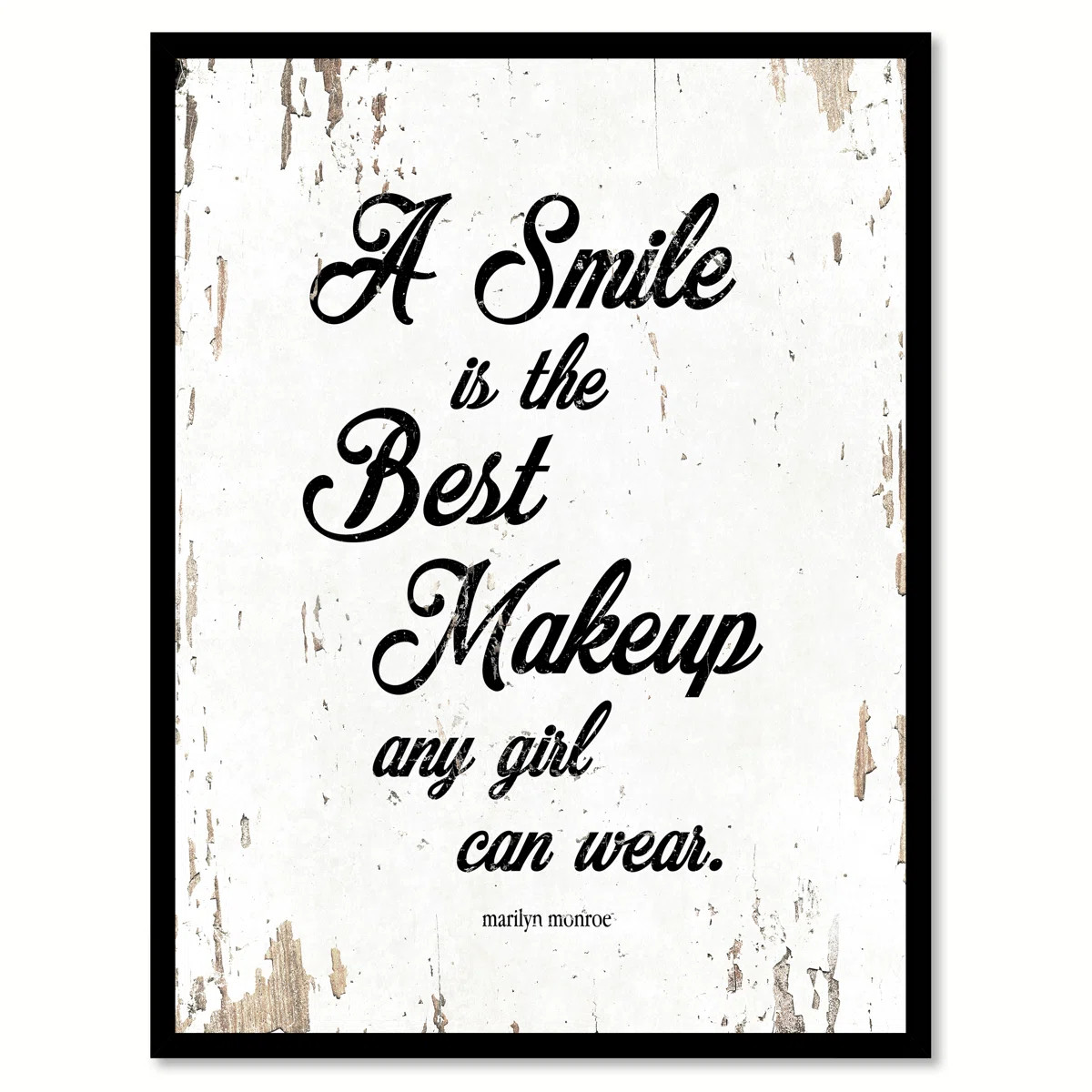 A Smile is The Best Makeup Any Girl Can Wear - Marilyn Monroe - Picture Frame Textual Art Print o... | Wayfair North America