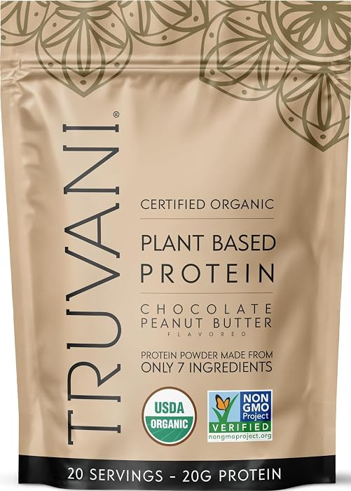 Truvani Dairy Free Protein Powder | Chocolate Peanut Butter | 20g Organic Plant Based Pea Protein... | Amazon (US)