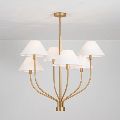 6 -Light Linen Shade Chandeliers Pendants Light | Wayfair North America