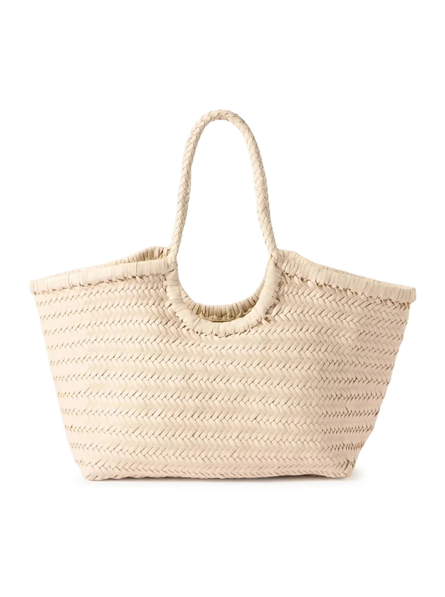 NANTUCKET BIG TOTE BAG IN WOVEN LEATHER SAND - Dragon Diffusion - Woman | Suitnegozi INT
