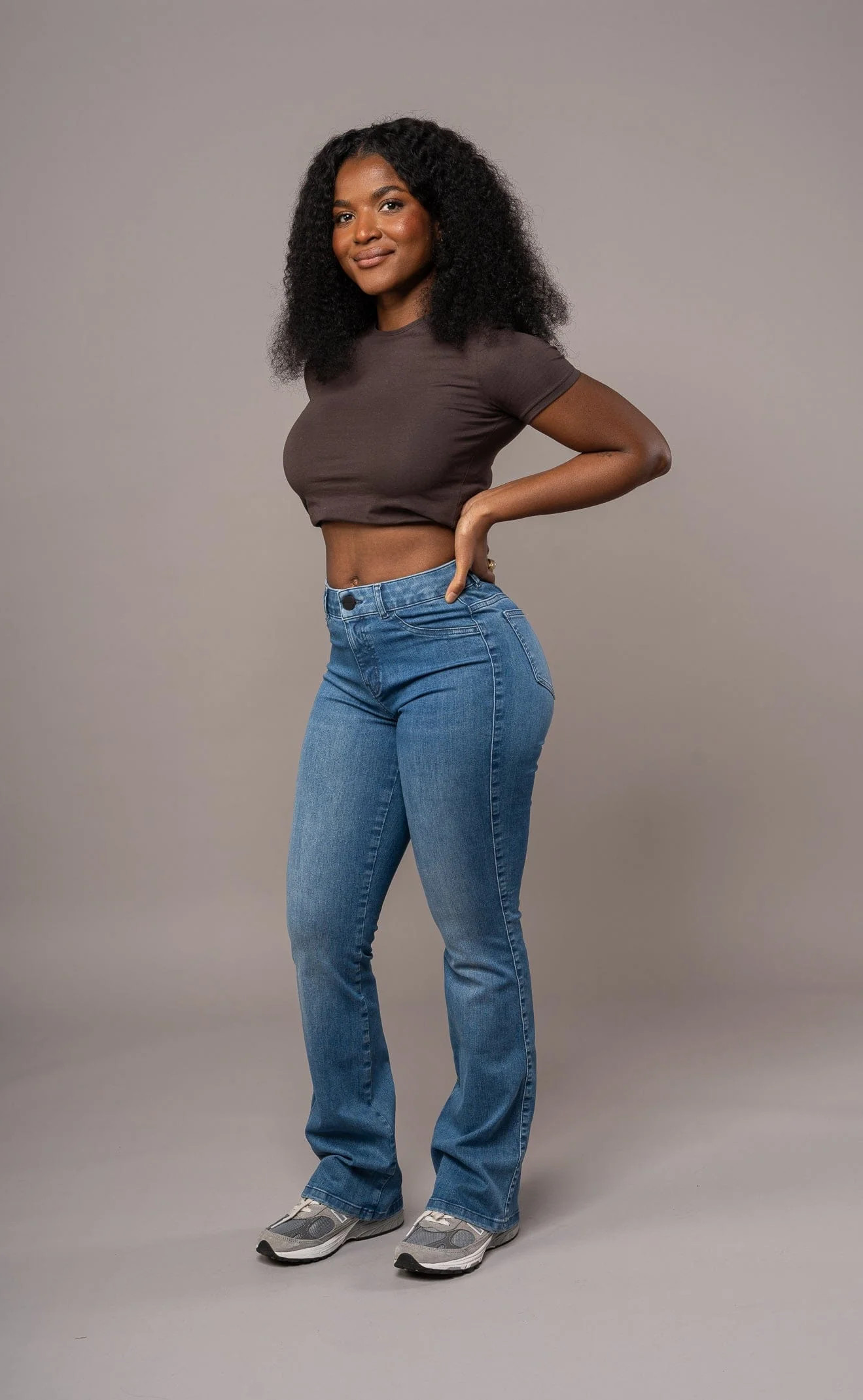 Womens Flared Mid Waisted Fitjeans - Azure Blue | FITJEANS