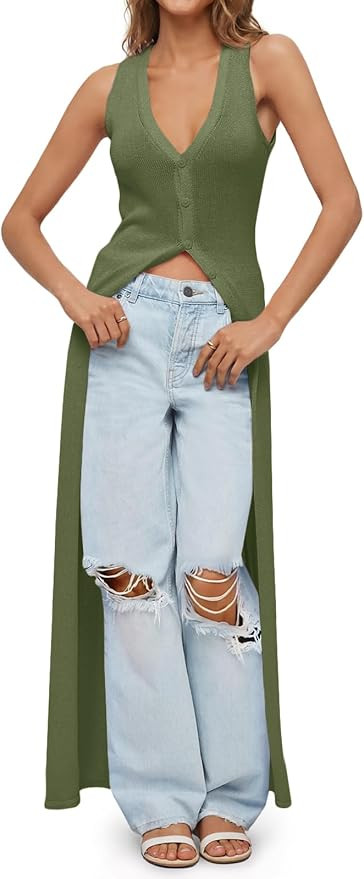 Saodimallsu Womens Crochet Long Cardigans Boho Summer Maxi Lace Duster Coat | Long Ruffle Sleeve,... | Amazon (US)