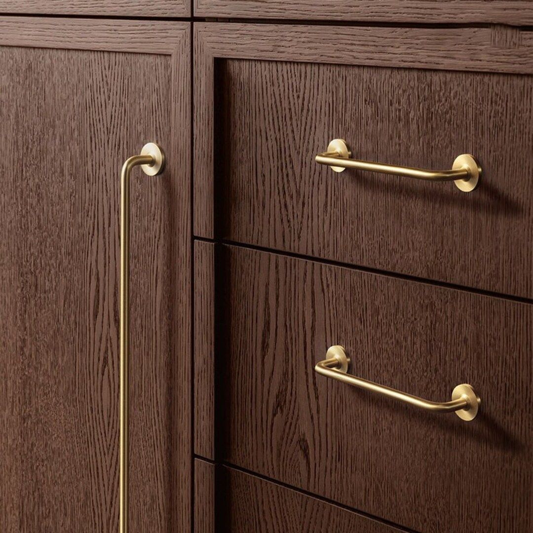 Brushed Brass Cabinet Handles Pull, Door Handles, Modern Brass Drawer Pulls Knobs Handles, Wardro... | Etsy (US)