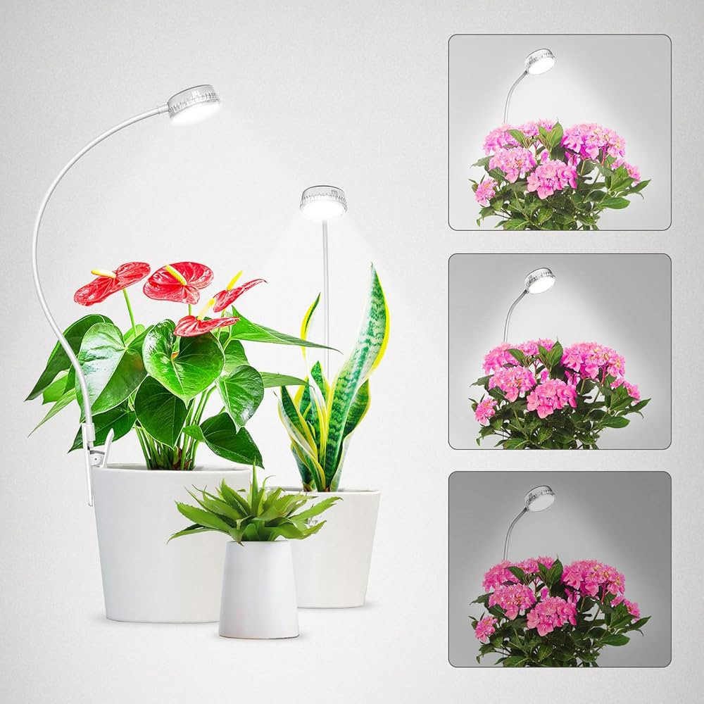Grow Lights for Indoor Plants, Clip On Grow Light, Full Spectrum, 4000 K with 4-Level Dimmable, A... | Amazon (US)