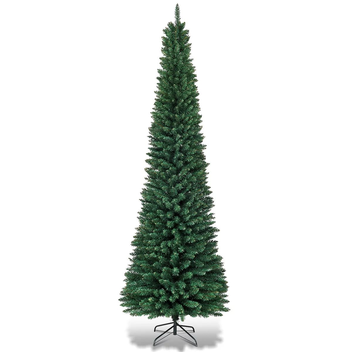 Costway 8Ft PVC Artificial Pencil Christmas Tree Slim Stand Green | Walmart (US)