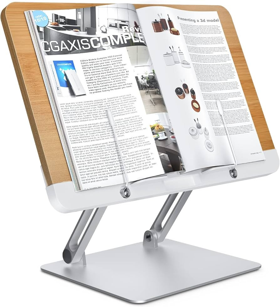 SupeDesk Book Display Stand,Book Stand for Reading,Bamboo,for Book/Tablet/Ereader/Laptop,Retracta... | Amazon (US)