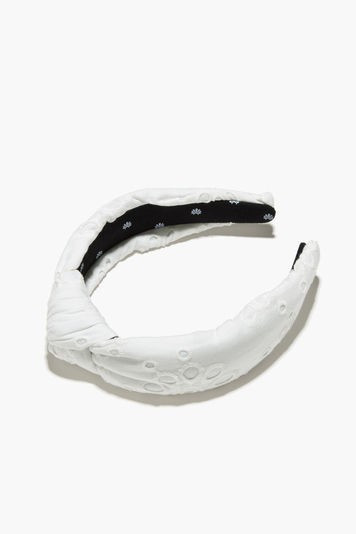 White Eyelet Knotted Headband | Tuckernuck (US)