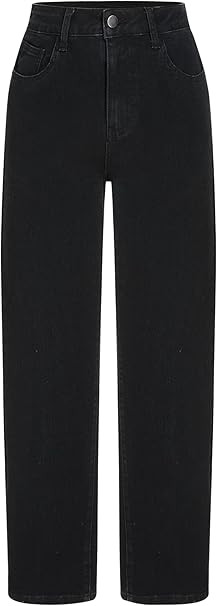 CIDER Jeans for Women Stretchy Denim High Waist Straight Leg Cropped Casual Jeans with Pocket | Amazon (US)