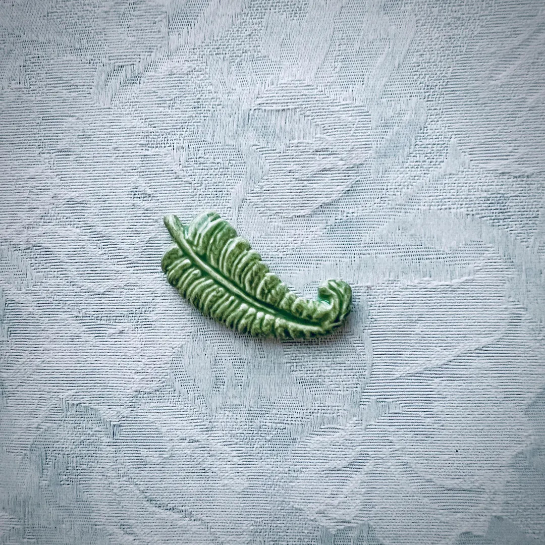 Small Ceramic Fern, Hand Painted Art Tile, Garden Mosaic Supply | Etsy (US)