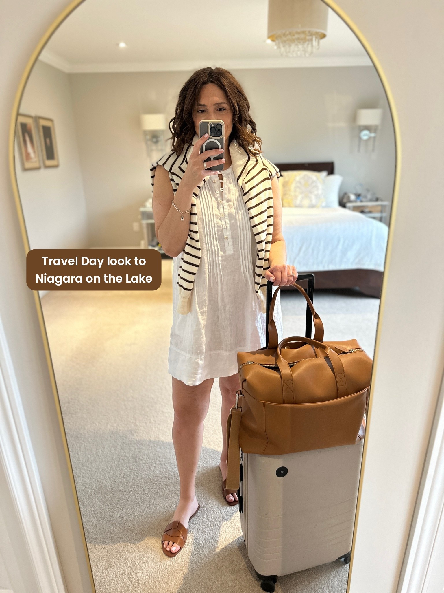 Long weekend getaway to Niagara on the Lake before it’s back to class! Actually wore with sneakers for more comfort to walk around once there. 
Dress L - I was in between sizes and sized up for a roomier fit
Luggage is Monos- highly recommend

#LTKmidsize #LTKtravel #LTKfall