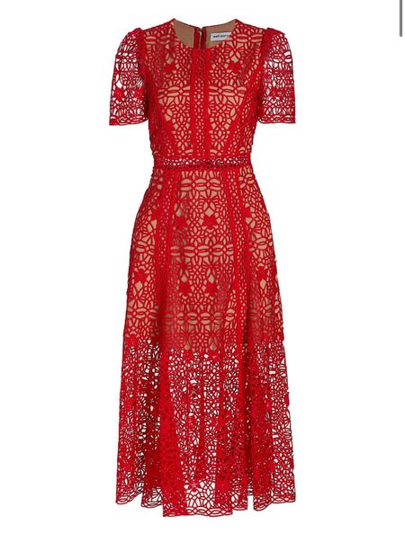 Gorgeous red lace dress is now 50% off! 

#LTKSeasonal #LTKwedding #LTKSale
