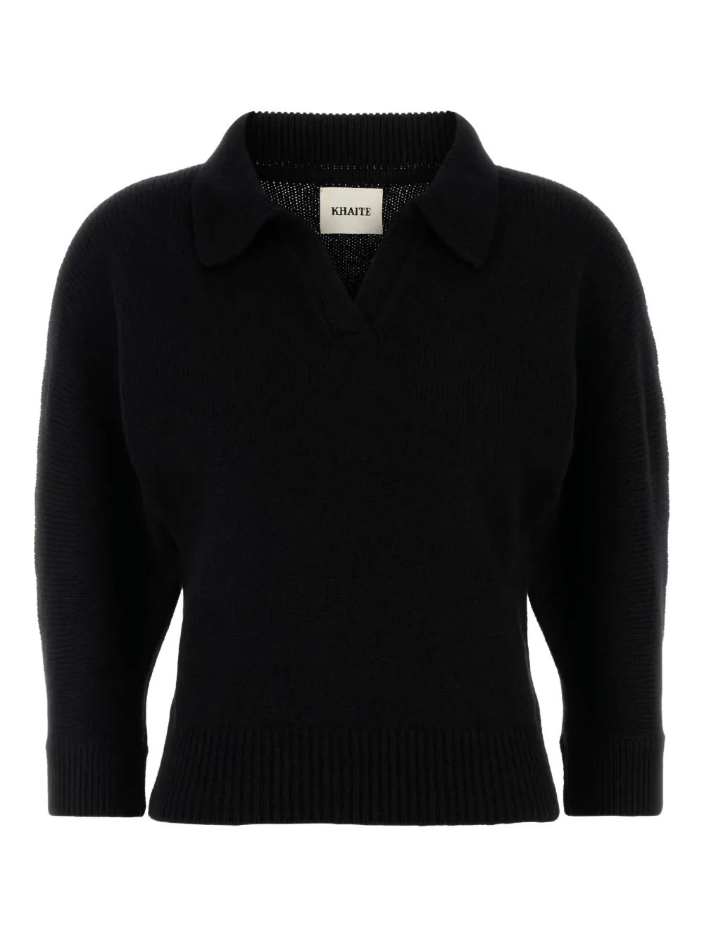 KHAITE cashmere polo shirt - Black | Farfetch Global
