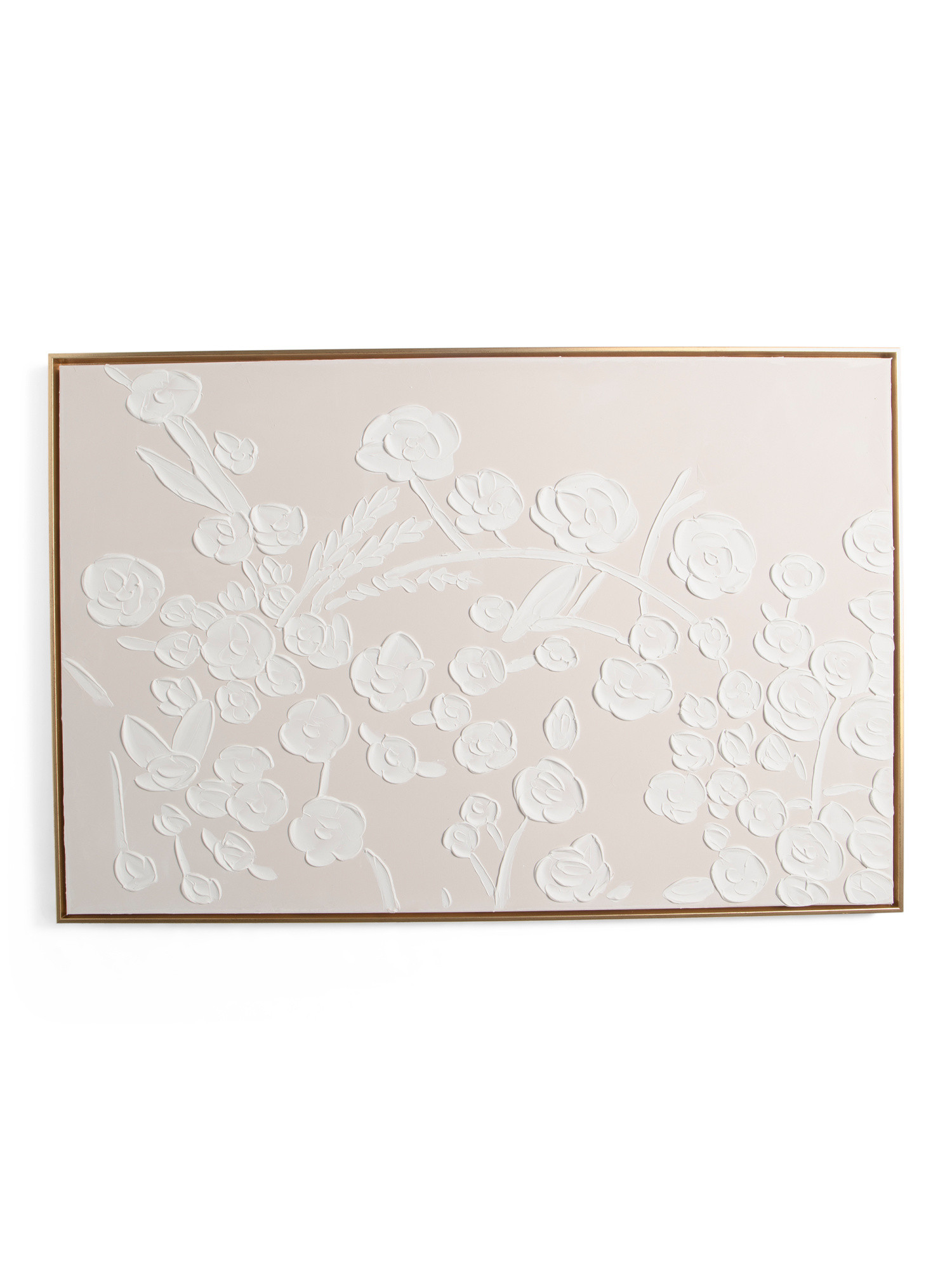 36x24 Tonal Meadow Plaster Gold Tone Frame Wall Art | TJ Maxx