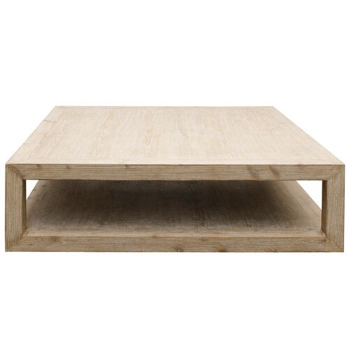 Grand Framed Square Coffee Table, Weathered Whitewash  | One Kings Lane