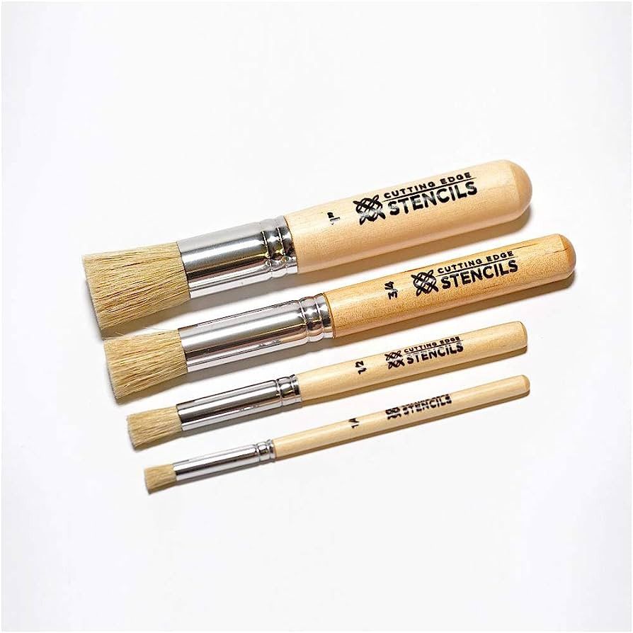 4-Piece Professional Stencil Brush Set - Natural Bristle | Amazon (US)