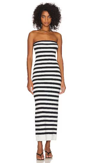 Paricia Striped Tube Maxi Dress in Ivory & Navy | Revolve Clothing (Global)