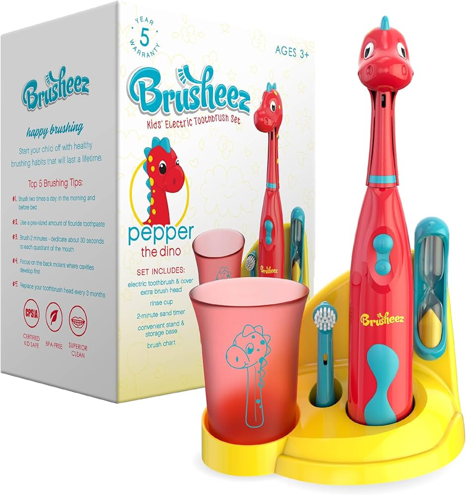 Brusheez Kids’ Electric Toothbrush Set - Safe & Effective for Ages 3+ - Parent Tested & Approve... | Amazon (US)