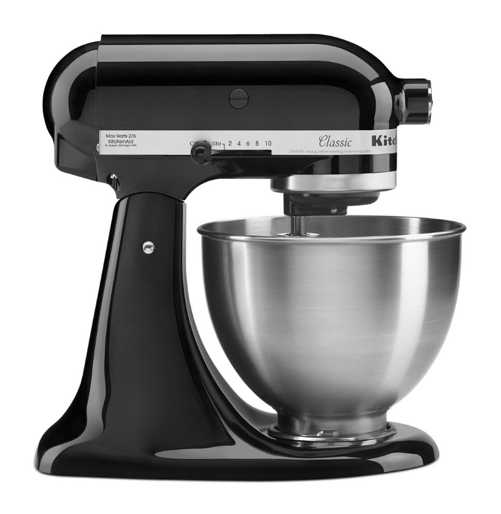 KitchenAid Classic Series 4.5 Quart Tilt-Head Stand Mixer K45SS, Onyx Black | Amazon (US)