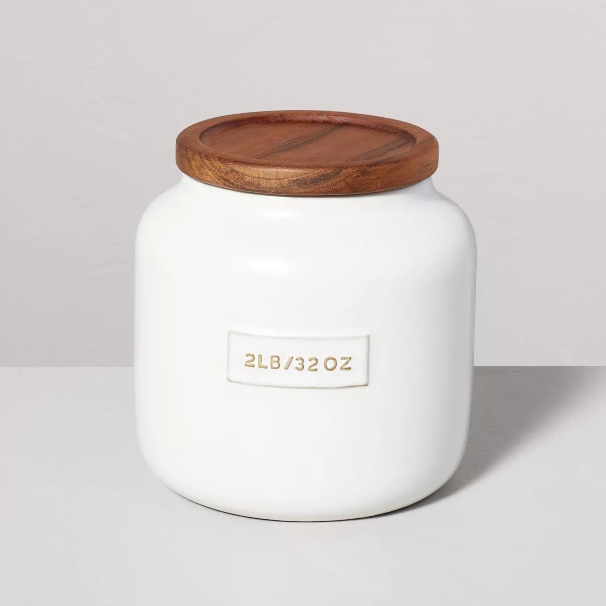 32oz Dry Goods Stoneware Canister with Wood Lid Cream/Brown - Hearth & Hand™ with Magnolia | Target