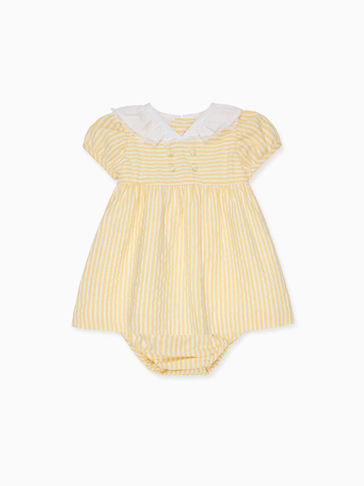 Lemon Stripe Liliana Baby Girl Set | La Coqueta (US)