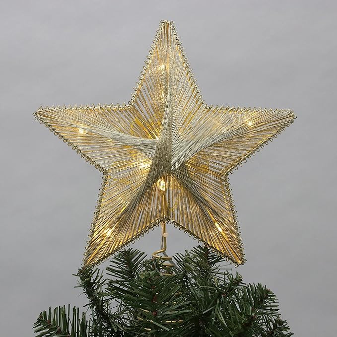 PHILIPS 11.5" LED Color Changing Gold Metallic String Star Tree Topper | Amazon (US)