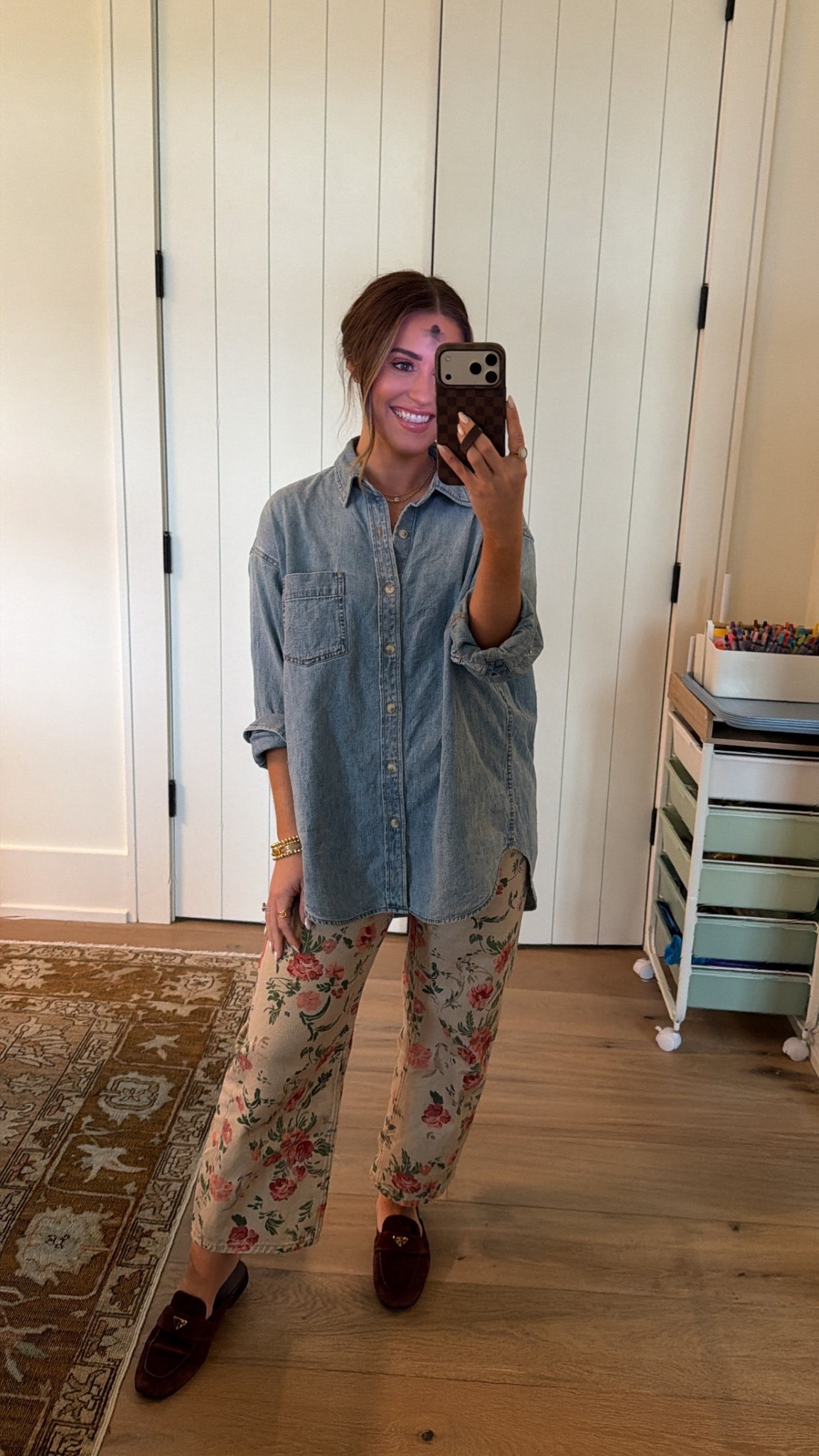 Wearing a small in denim shirt, 26 in jeans (from last spring & found on sale!), & slides are old - linking some other options! Easy transitional outfit for warmer days! 

Spring outfit, denim, floral 


#LTKSaleAlert #LTKmomlife #LTKgrwm