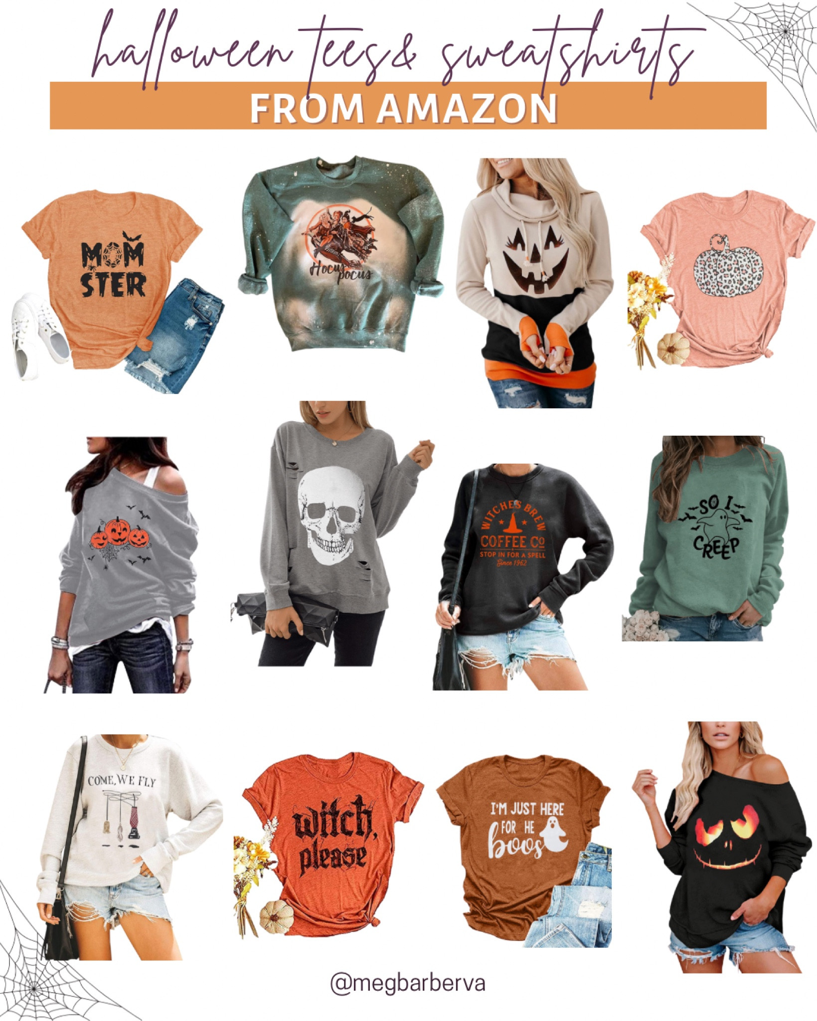 Halloween tees and sweatshirts found on Amazon!! So cute and perfect for spooky season. 

#halloweenfashion #halloweenshirts #founditonamazon #halloweensweatshirts #halloweentops #fallfashion 

#LTKSeasonal #LTKunder50 #LTKHalloween