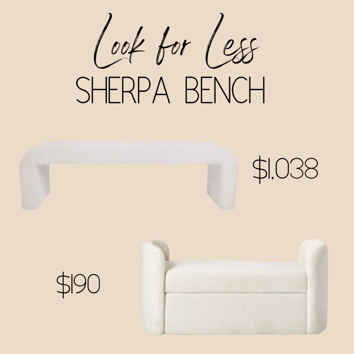 A good look for less with these Sherpa benches! The target one is a steal! 

#LTKhome #LTKstyletip #LTKsalealert