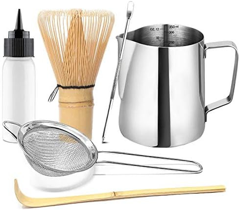 Artcome Japanese Matcha Tea Latte Tool Set, Matcha Whisk, Milk Frothering Pitcher, Steel Stainless S | Amazon (US)