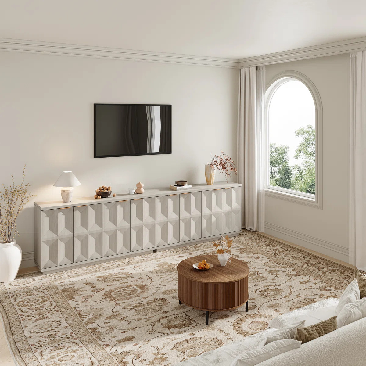 Designer Modern Textured 59'' Three-dimensional Relief Sideboard（set Of 2） | Wayfair North America