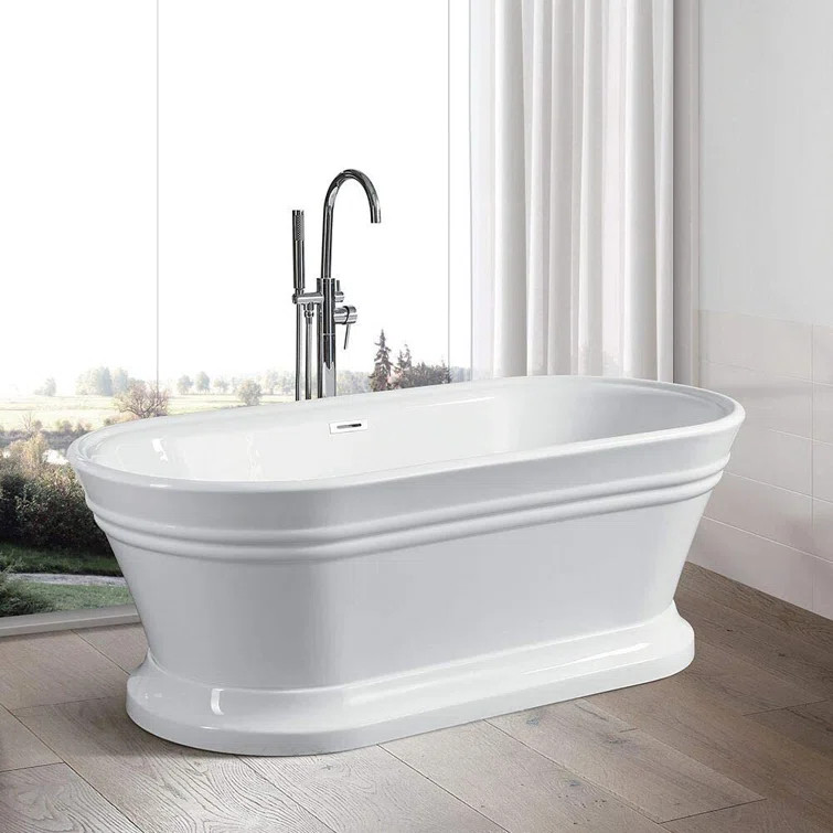 VA6610-S 59" x 30" Freestanding Soaking Acrylic Bathtub | Wayfair North America