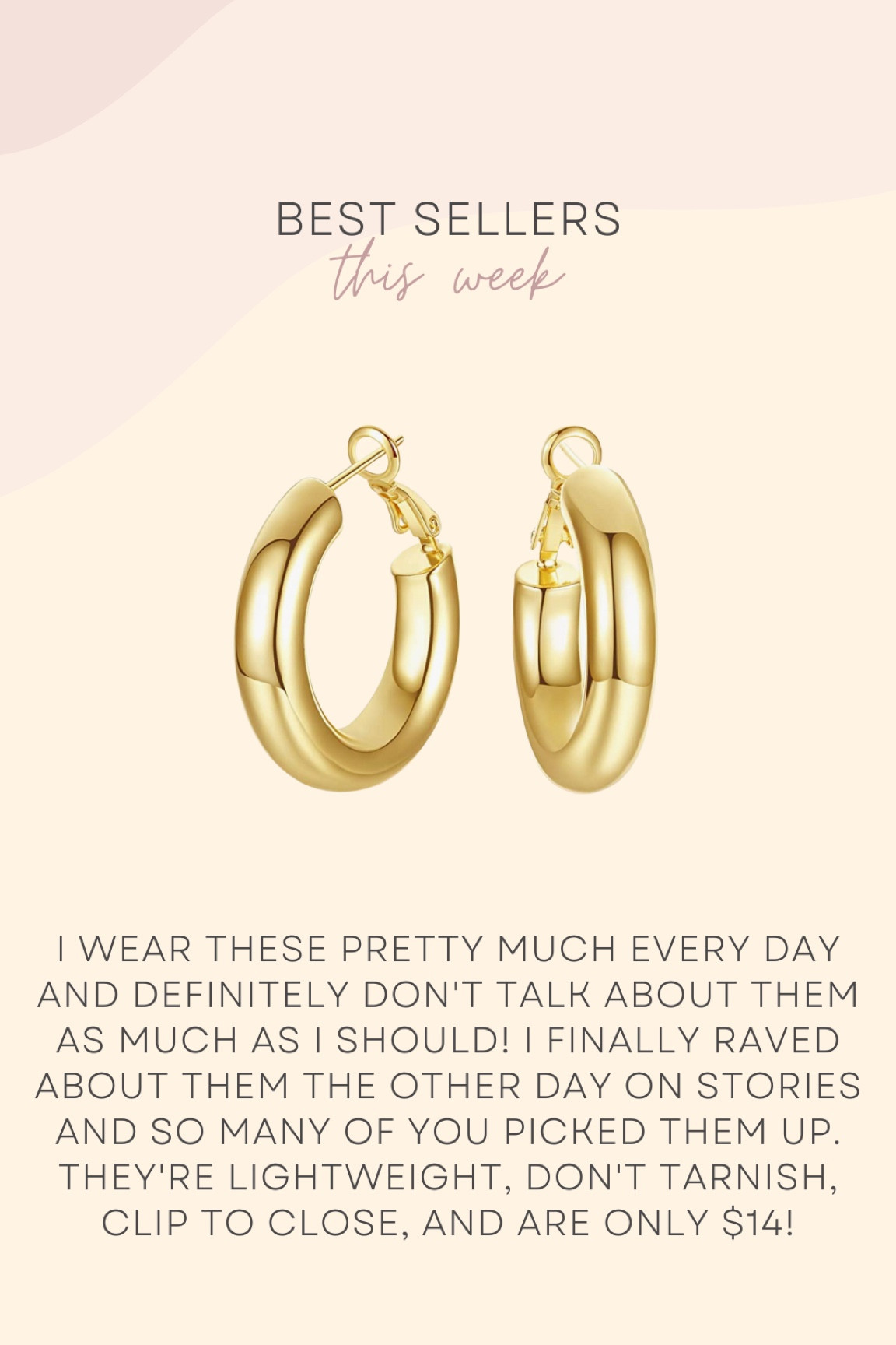 My favorite gold hoops from amazon! They never tarnish and are super lightweight. Sooo good!!

#LTKFind