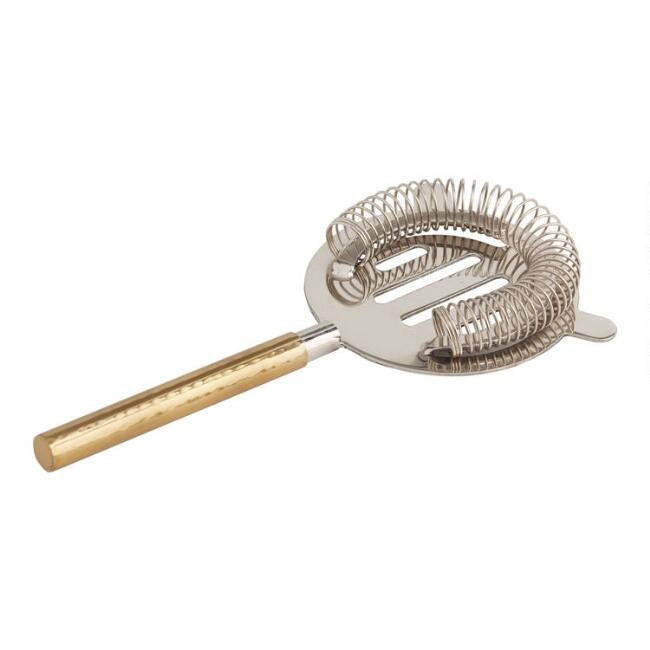 Julian Gold Hammered Cocktail Strainer | World Market