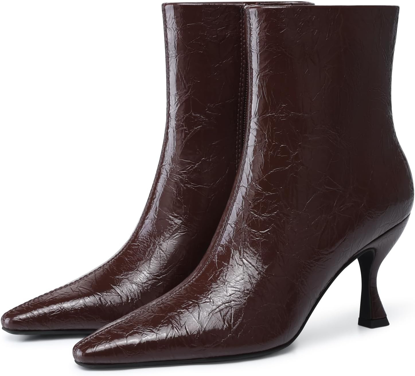 Women Kitten Ankle Boots: 3.5 Inch Comfortable Pointed Toe Boot | Amazon (US)