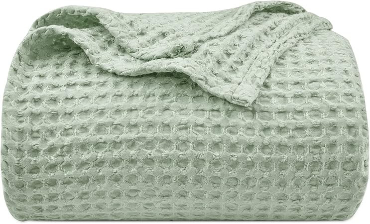 PHF Ultra Soft Waffle Weave Blanket Queen Size 90"x 90"- Washed Lightweight Breathable Cozy Woven... | Amazon (US)