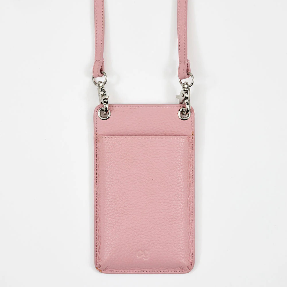 Pink Leather Phone Pouch | Caroline Gardner