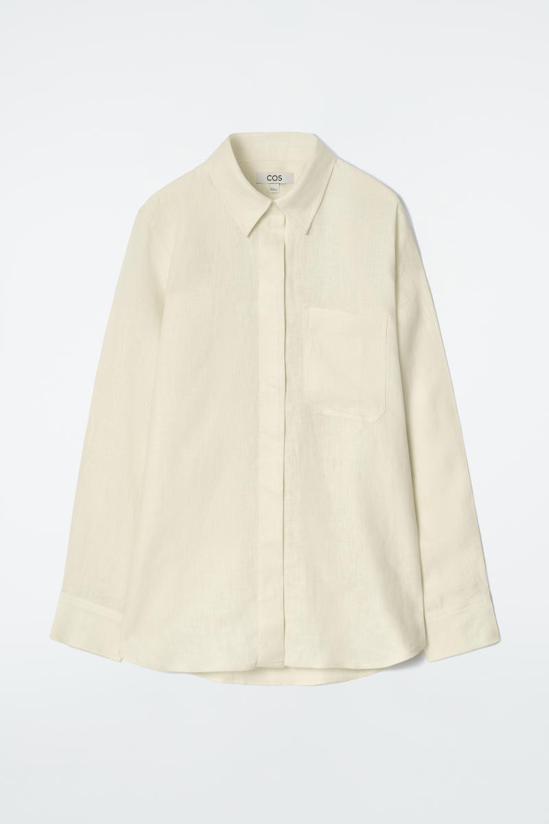 Oversized Linen Shirt in Yellow | COS (US)