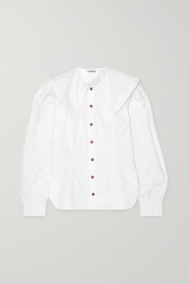 Ruffle-trimmed cotton-poplin blouse | NET-A-PORTER (US)