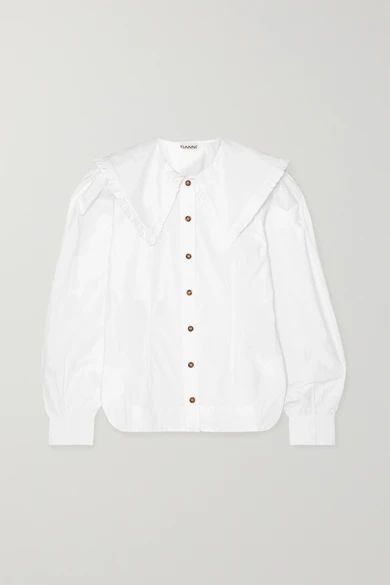 Ruffle-trimmed cotton-poplin blouse | NET-A-PORTER (US)